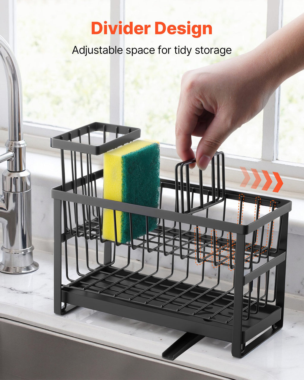 2-Tier Kitchen Sink Caddy with Rotating Drain Spout