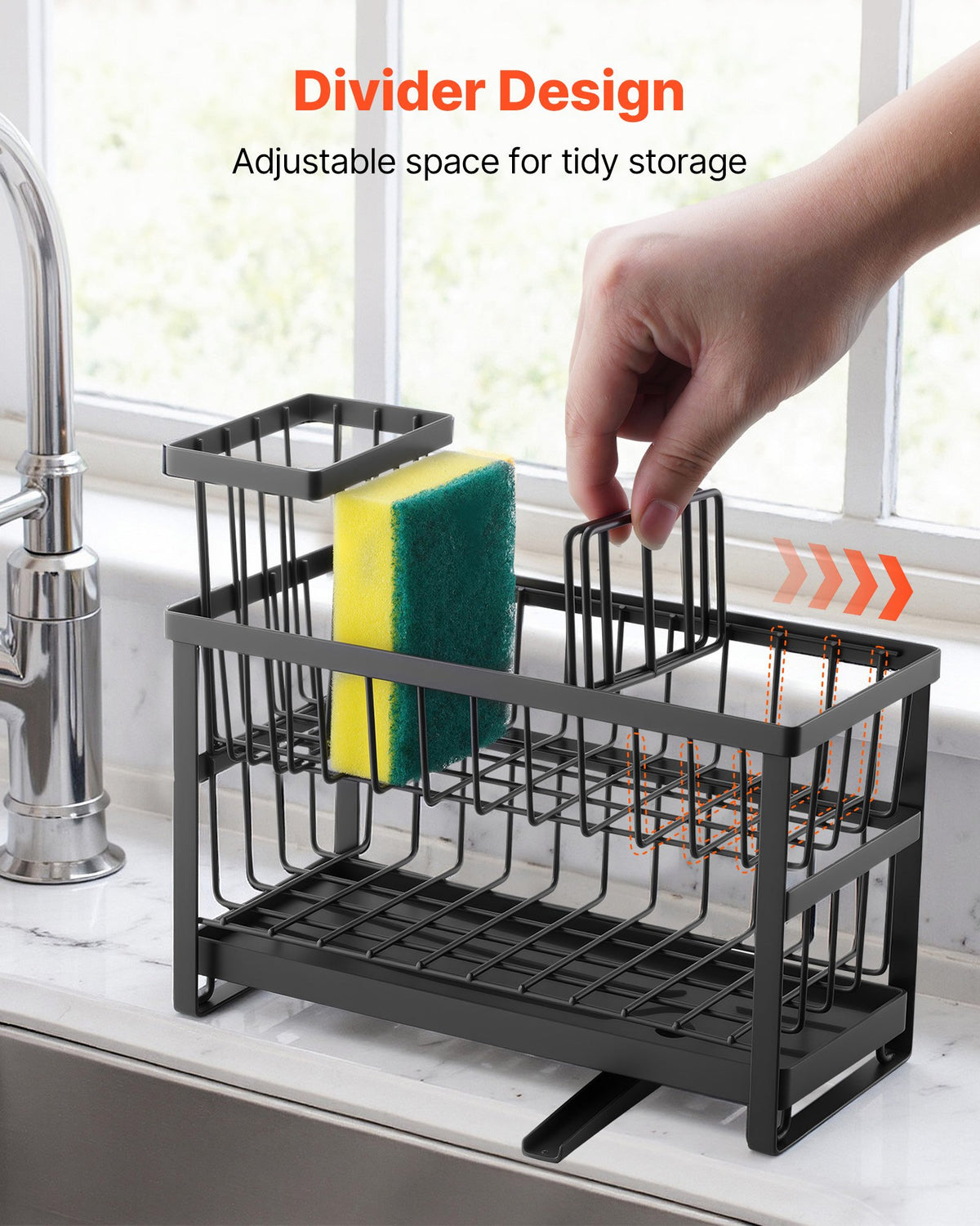 2-Tier Kitchen Sink Caddy with Rotating Drain Spout