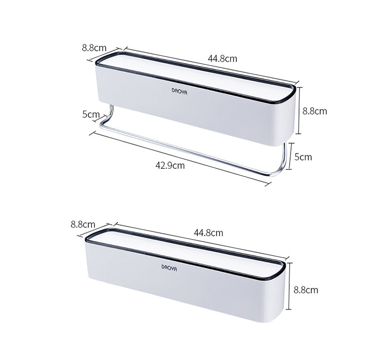 Wall-Mounted Bathroom Shelf with Towel Bar