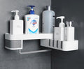 No-drill bathroom corner shelf organizer
