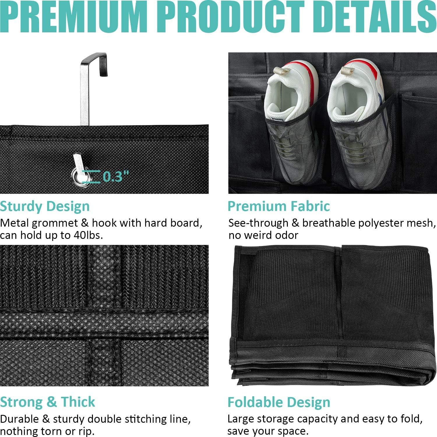 Hanging Closet Pocket Organizer – 14, 24 or 35 Pockets