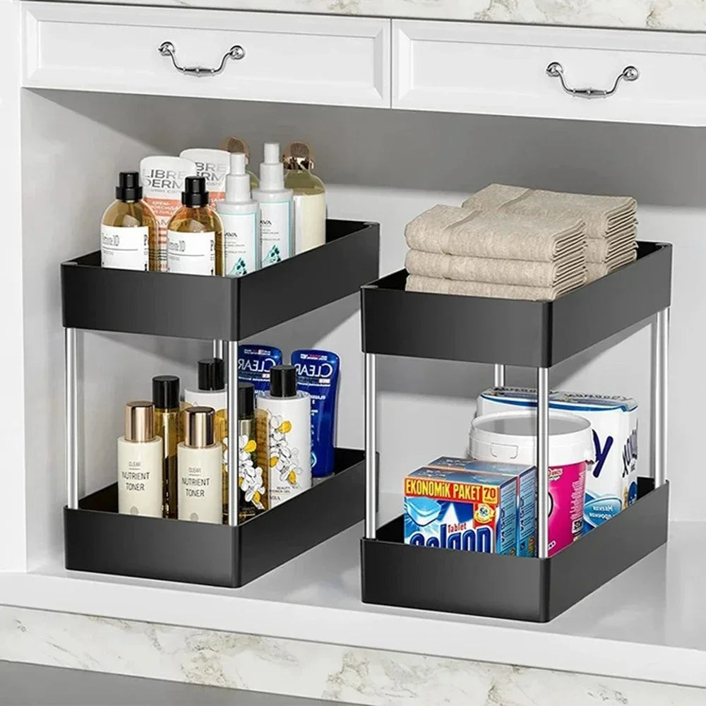 Multi-Purpose 2-Tier Under Sink Storage Rack