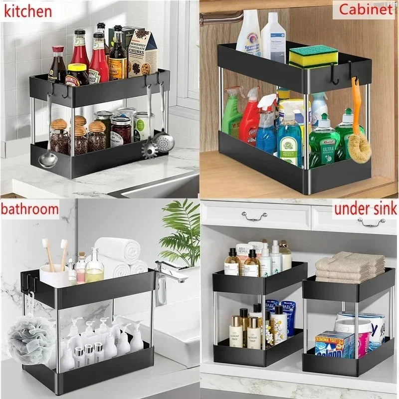 Multi-Purpose 2-Tier Under Sink Storage Rack